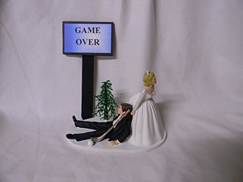 Wedding Party Reception Golf Golfer Club Game Over Sign Cake Topper