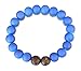 Mana Vibes Kids Beaded Bracelet for Kids, Silicone and Lava Rock Beads (Blue)