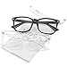 MEETSUN Blue Light Blocking Glasses Nerd Eyeglasses Clear Frame,Anti Blue Lights Computer Reading Gaming Glasses For Women Men (2 Pack Black + clear lens, 53)