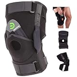 DISUPPO Hinged Knee Brace Support Women Men, Adjustable Open Patella Stabilizer for Sports Trauma, Sprains, Arthritis, ACL, Meniscus Tears, Ligament Injuries (Hinges Removable,Large)