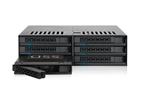 ICY DOCK 6 x 2.5" SATA /SAS HDD/SSD Hot Swap Mobile Rack / Cage in 1 x 5.25" Drive Bay Comparable to Tray-less Design - ExpressCage MB326SP-B