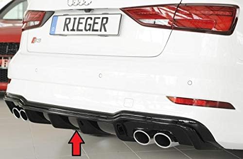 Rieger rear insert gloss black for Audi S3 (8V): 09.16 (from facelift) 5-door. (Sedan 8VS), 3-door. (Cabrio 8V7)
