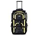 Olympia U.S.A. 8 Pocket Rolling Duffel Bag, Black/Yellow, 22 inch