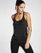 SYROKAN Women's Active Racerback Athletic Sports T-Shirt Long Yoga Crop Tank Top Black Medium