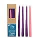 Hosley's Set of 4 Pink and Purple 10 Inch High Advent Unscented Taper Candles