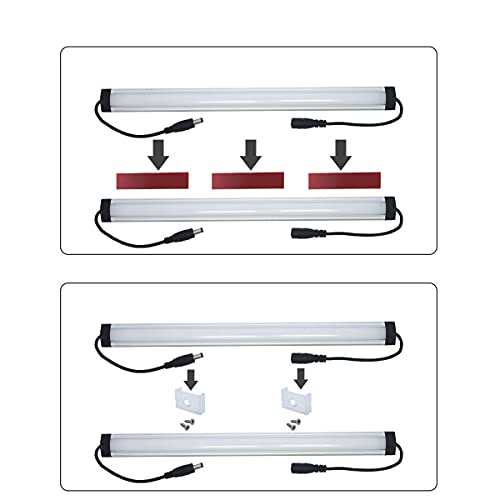Litever Under LED Light Bar Kits Plug in 3 pcs 12 inches Light