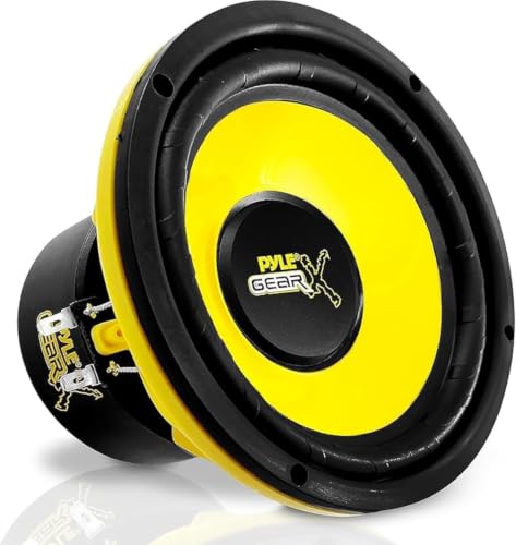 Pyle Mid Bass Woofer Speaker System 16.5 cm, Pro Loud Range Car Audio, 300W Peak Power, 4 Ohm Impedance, 60-20KHz Frequency Response, Component Stereo Door Tweeters, Yellow