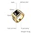 Mealguet Jewelry Stainless Steel Vintage Men's Ring with Agate Gemstone, Gold Plated, Size 12