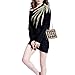 1pcs Embroidery Long Peacock Feather Motif Venise Lace Collar Supplies Women DIY Manual Lace Fabric Trim Crafts (Gold)