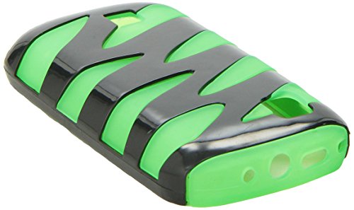 Amzer AMZ94962 Amzer Hybrid ZigZag Case for Nokia Asha 200/201 - 1 Pack - Retail Packaging - Black/Green