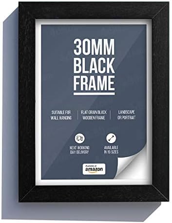 Four X Ninety A2 Black Wooden Picture Frame, Next Working Day Delivery