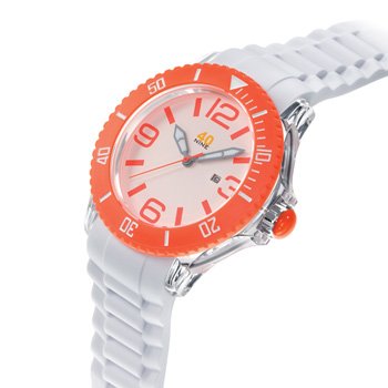 40Nine Men's 40NINE01/ORANGE3 Extra Large 50mm Analog Display Japanese Quartz White Watch