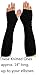 Women Stretchy Long Sleeve Fingerless Gloves (Knitted-Black) One Size