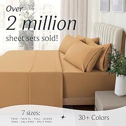 LuxClub 6 PC King Size Sheet Set Bed Sheets Deep