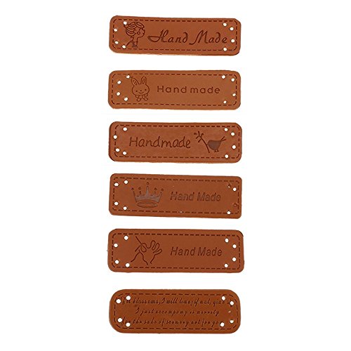 ISKYBOB Set of 24 "Handmade" Embossed Tag with Holes for Sewing & Craft DIY