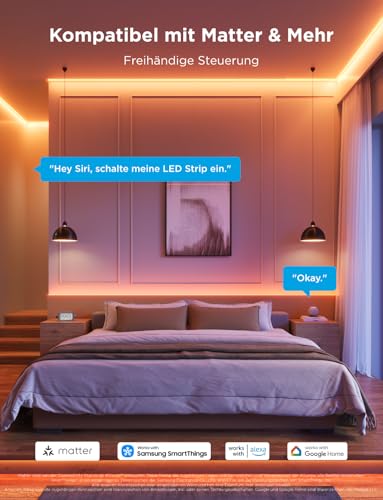 Govee COB Strip Light Pro 3 m, Smart LED Strip RGBIC with Warm White, 3780 LEDs Strip 1350 lm Compatible with Alexa, Google Assistant and Matter, Cuttable Fairy Lights with Music Sync for Bedroom