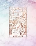 The Sun: College Ruled Journal | 8.5 x 11 A4 Notebook | Pastel Hue, Rainbow Marble and Rose Gold - 1 by Tarot Card Notebooks