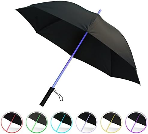 LED Lightsaber Umbrella Black Windproof Light Up with 7 Colors SCWYF