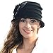 Retro Women Floral Trimmed Wool Blend Cloche Winter Hat