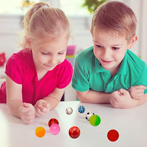 50 Pieces Assorted Colorful Bouncy Balls Bulk Mixed Pattern High Bouncing Balls for Kids Party Favors, Prizes, Birthdays Gift (28 mm)