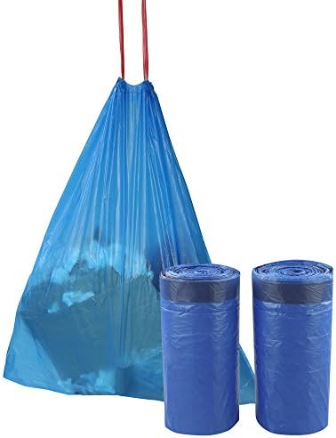 Fiaze 5 Gallon Drawstring Garbage Bags (Blue, 110 Counts/2 Rolls)
