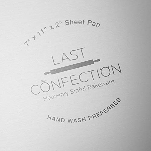 Last Confection 7" x 11" x 2" Deep Rectangular Aluminum Cake Pan - Professional Bakeware