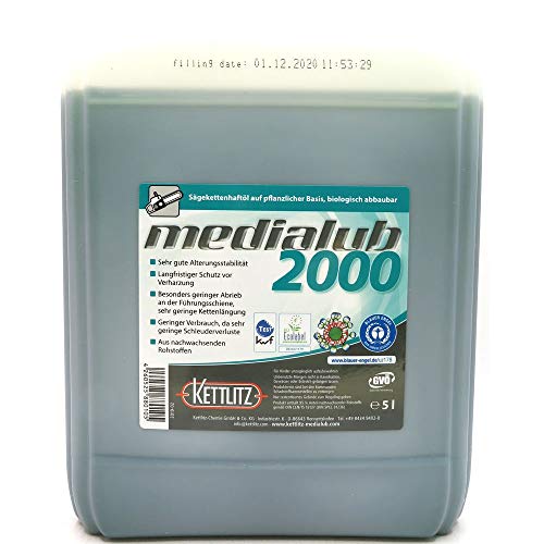 5 Liter Bio Kettenöl KETTLITZ-Medialub 2000 "Blauer Engel" Sägekettenhaftöl biologisch abbaubar