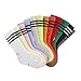 VWU 6 Pack Little Girls Boys Tube Socks Stripe Knee High Socks 1-10 Years (M (4-6 years))