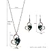 OUFO Necklace Earring Ring Fashion Jewelry Sets Boxed Dark Green Stone (2237)