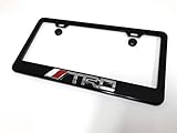 1pc 3D TRD Black Metal License Plate Frame with Screw Cap Covers