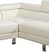 Poundex 2 Pieces Faux Leather Sectional Right Chaise Sofa, Assorted in White