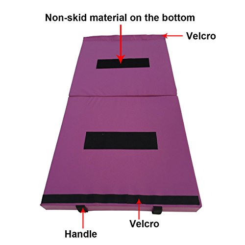 Gymmatsdirect 3'x6'x4" Junior Practice Mat for Kip Bar - Folding Gymnastics Landing/Tumbling Mats, Purple