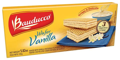 BAUDUCCO VANILLA WAFERS – CRISPY WAFER COOKIES WITH 3 DELICIOUS, INDULGENT, DECADENT LAYERS OF VANILLA FLAVORED CREAM – DELICIOUS SWEET SNACK OR DESERT – 5.82OZ (PACK OF 1)
