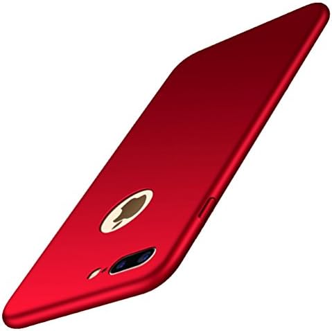 iPhone 7 Plus Case, 5.5 inch Thin Sleek Fully Protective Smooth Finish Hard Case Cover for iPhone 7 Plus [Skin Series] (Red,Logo Uncovered)