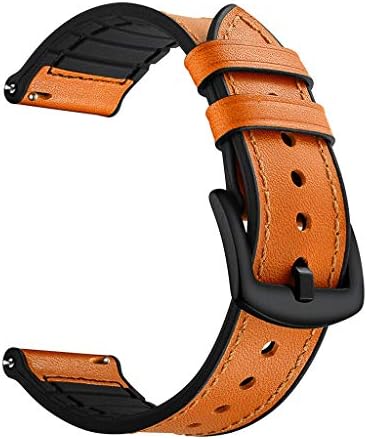 Replacement Leather Watch Band WristStrap Shmei Compatible for Huawei Watch GT Honor Magic Watch Wristband Bracelet Watchband Strap (Yellow)