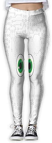 XINSHOU Women's High-Tech Hardware Circuit Board Backdrop With Eye Forms Digital Leggings M