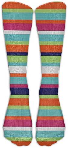 Dull Stripe Cute Cartoon Dount Knee Socks Women Volleyball Cosplay Knee Long Tube Compression Socks