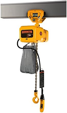 2 Ton Harrington, NERP Electric Chain Hoist, 15 ft Lift, w/ Push Trolley, Part No. NERP020S-15