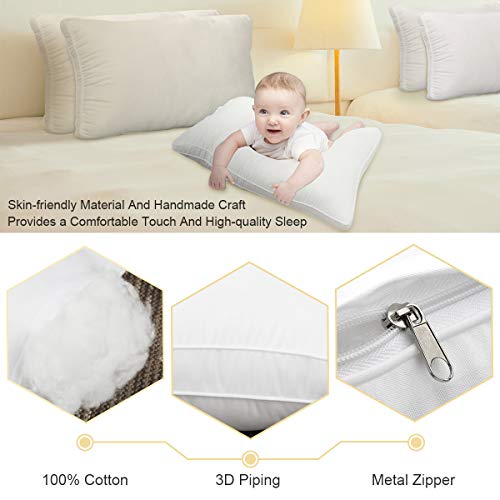 Kindak Bed Pillow, Bed Pillows White Hypoallergenic Dust Mite Resistant with Zipper Adjustable Loft Shred Fiber, Reading Bed Rest Pillows Down for Home Hotel Collection Sleeping Bedding (Pillow) - Thumbnail 4
