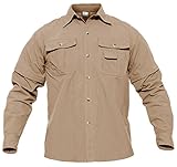 CRYSULLY Men's Convertible Shirts Outdoor Lightweight Quick Drying Hiking Camping Shirts Long/Short Sleeve Shirt