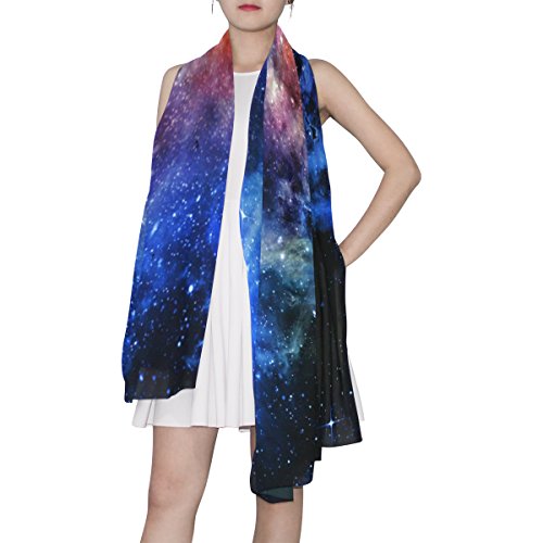 MRMIAN Nebula Starry Universe Galaxy Space Long Polyester Scarf Wrap Stole