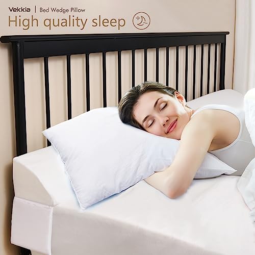 Vekkia Queen Bed Wedge Pillow/Mattress Gap Filler/Headboard Pillow/Bed Gap  Filler,Close Gap Between Y