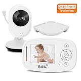 Bable Baby Monitor X1-Plus with Delay-Free Technology, 2.4GHz Baby Monitor with Camera, Infrared Night Vision, Two Way Talk, Temperature Monitoring, Lullabies, Projection and Corner Shelf