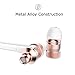 Wireless Headphones Sports Bluetooth Earbuds - ANCREU H6 Noise Cancelling In Ear Magnetic On the Neck Wirless Headset Sweatproof Running Workout for iPhone Samsung with Microphone and Hook(Rose Gold)