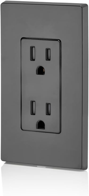 Leviton T5325-WMP 15 Amp 125 Volt, Tamper Resistant, Decora Duplex Receptacle, Straight Blade, Grounding, 10-Pack, White M22-Straight, 125 V, 2 Pole, 3 Wire, 10 pack, 10 Piece - - 