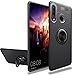 Newseego Compatible with Huawei P30 Lite Case,360 Degree Adjustable Ring Stand,Frosting Thin Soft Protective and Finger Ring Holder Kickstand Fit Magnetic Car Mount for Huawei P30 Lite-Black+Silver