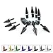Spike Motorcycle Fairing Bolts/Windshield Screws/Windscreen Bolts, 10 Piece (Black)