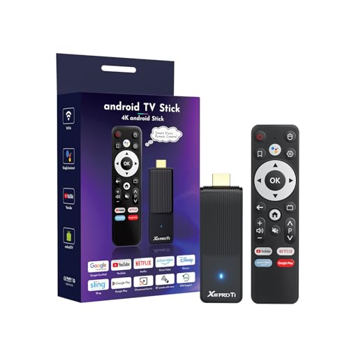 Android TV Stick 14.0, 2025 4K TV Stick 2GB RAM 16GB ROM Ultra HD RK3518 CPU Supports 2.4G/5G Wi-Fi Bluetooth 5.0 USB HDR10 with Bluetooth Voice Remote Control - Black