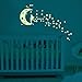 Moon Glow in The Dark Wall Stickers, Fairytale Fairy Glow Stickers and Stars Wall Decals Vinyl Design for Nursery Room DIY Mural Decoration