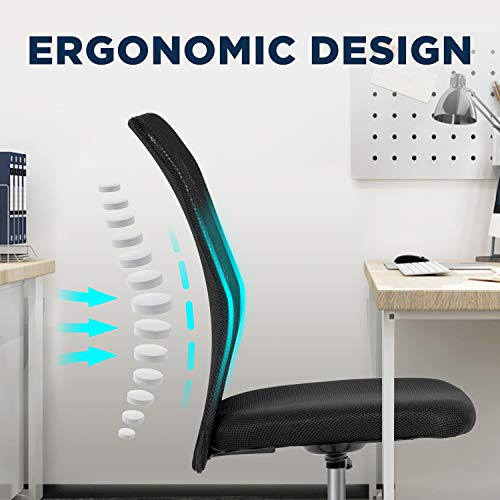Home Office Chair Mid Back Mesh Desk Chair Armless Computer Chair Ergonomic Task Rolling Swivel Chair Back Support… - Image 3